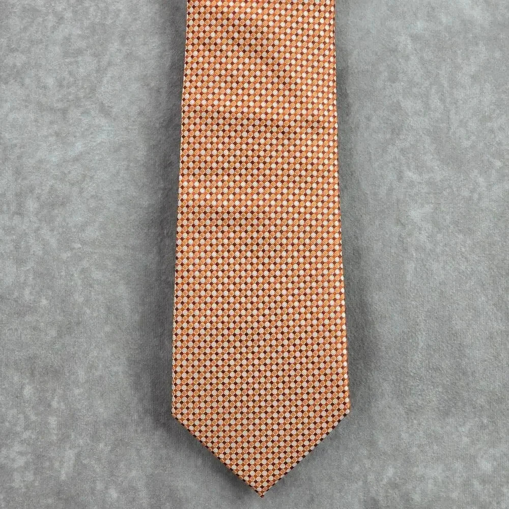 Van Heusen Orange Silver Geometric 100% Polyester‎ Neck Tie NWOT